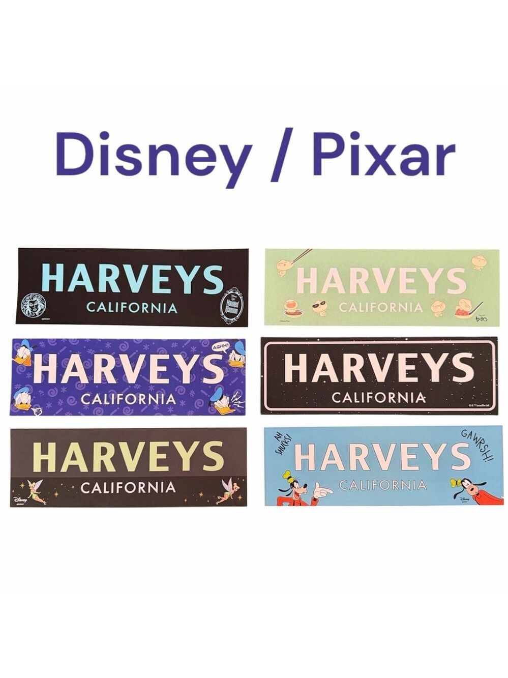 Harveys Seatbelts Bags Disney Pixar Sticker Set of Six